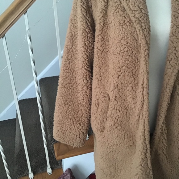 Gorgeous caramel teddy midi coat,oversized slouch fit - Picture 5 of 10